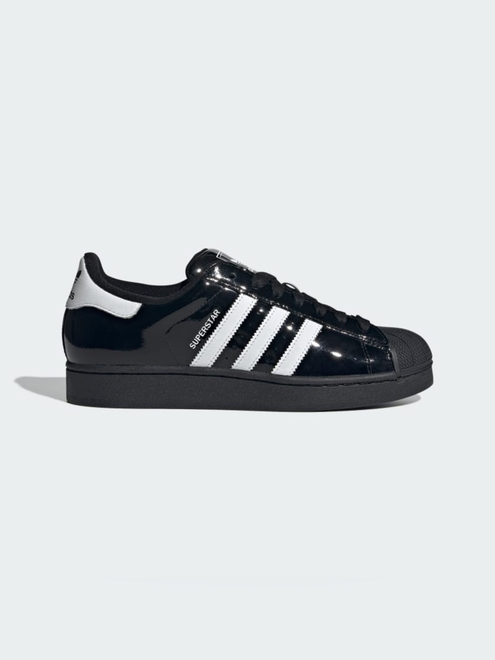 Adidas Superstar II Shoe Patent Leather Black Sneaker Youth US Size 7 Shine